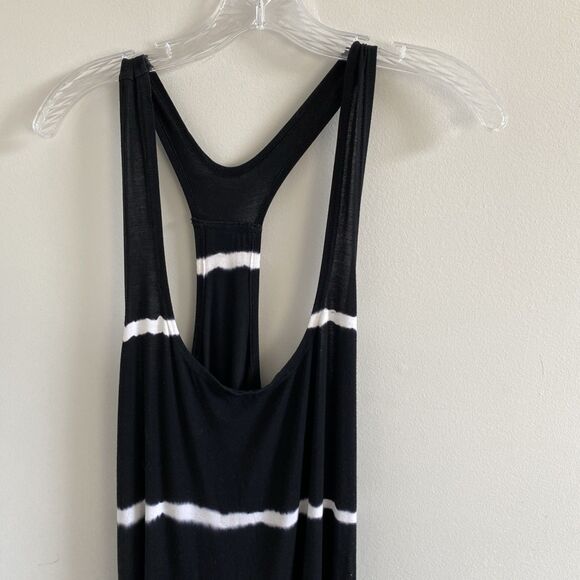 LUCKY BRAND Swimwear Black & White Dress Tie Dye Coverup Size Large Boho Beach - Picture 2 of 6